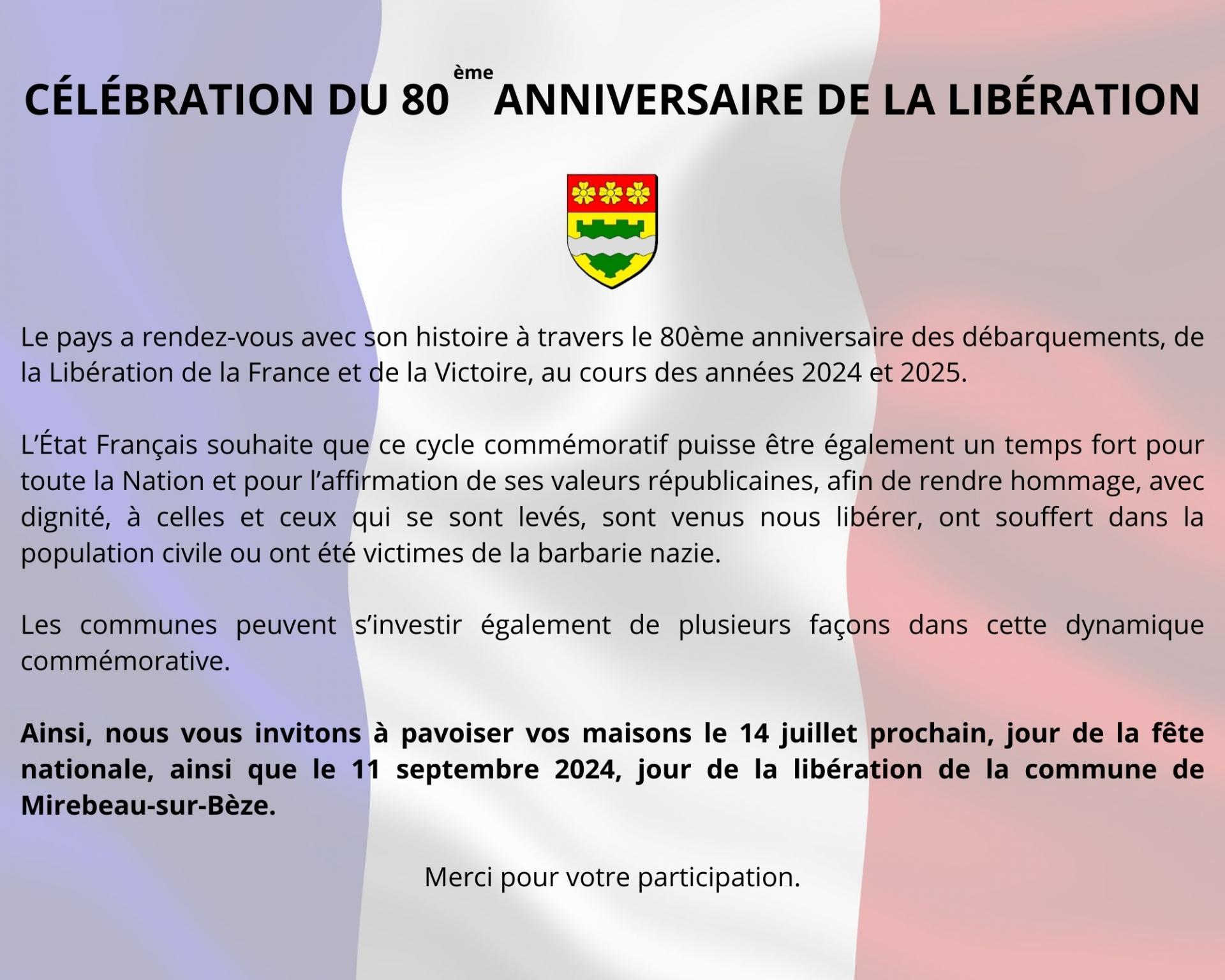 Célébration 80ème anniversaire de la libération