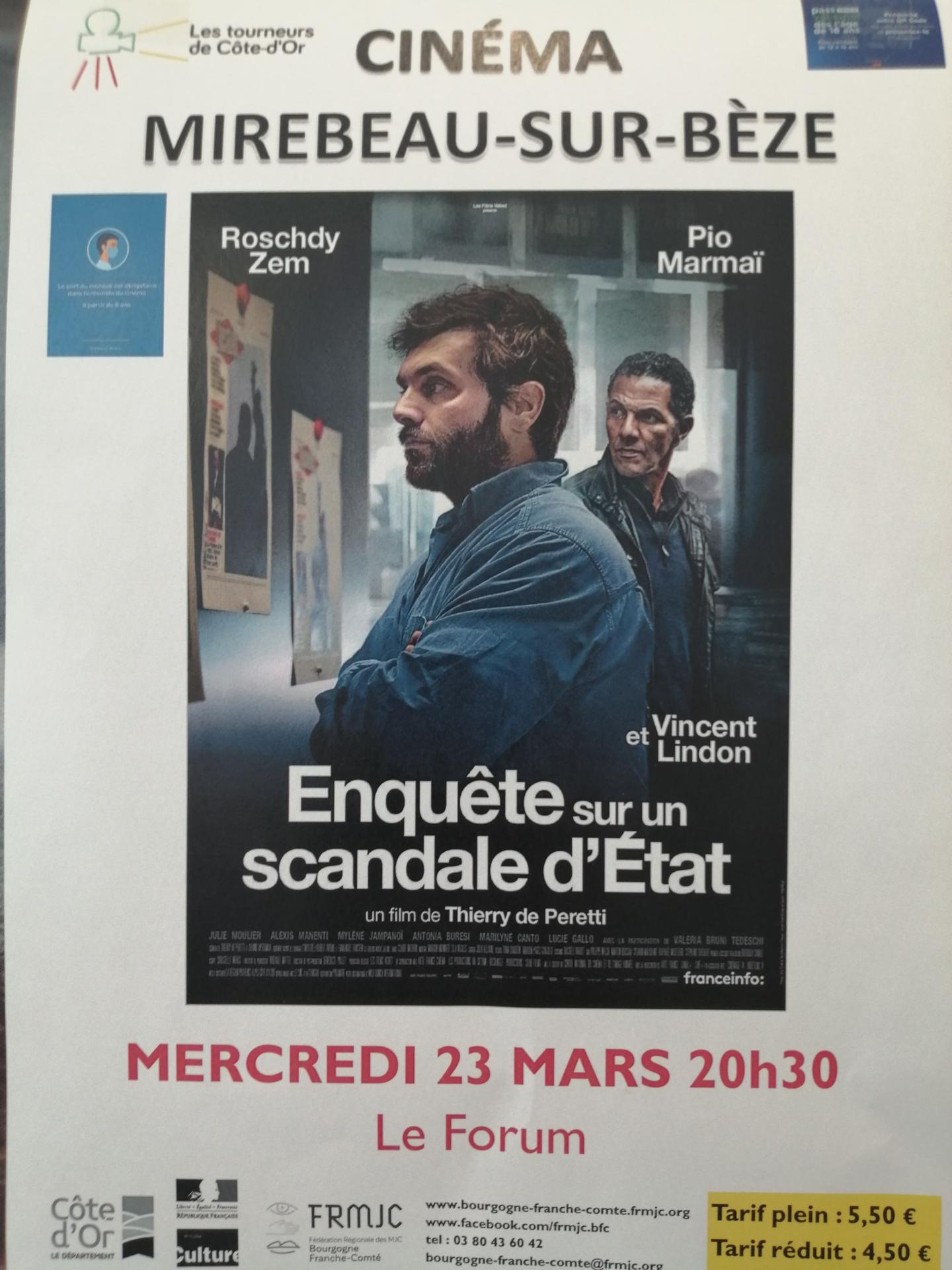 MERCREDI 23 MARS 2022 à 20h30  Cinéma - Enquête sur un scandale d'Etat.