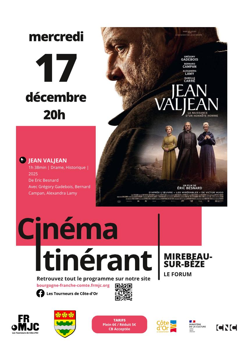 Affiche film Jean Valjean le 17 décembre au Forum