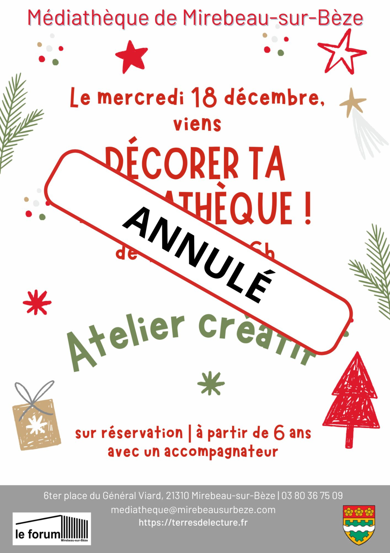 Atelier créatif de Noel Annulé